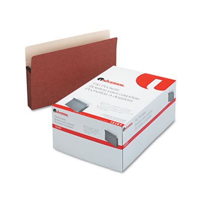 UNV15161 3 1/2 Inch Expansion File Pockets, Straight Tab, Legal, Redrope/Manila, 25/Box UNV15161