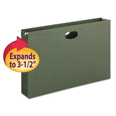 Smead 3 1/2 Inch Hanging File Pockets with Sides, Legal, Standard Green, 10/Box SMD64320