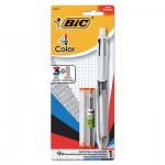 BIC MMLP1-AST 3 + 1 Retractable Ballpoint Pen/Pencil, Black/Blue/Red Ink, Gray/White Barrel BICMMLP1AST