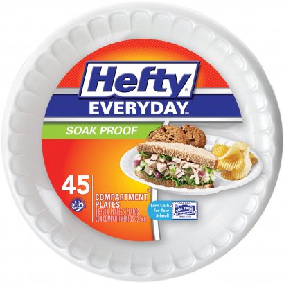 Hefty 3-Compartment Soak Proof Plates D28845