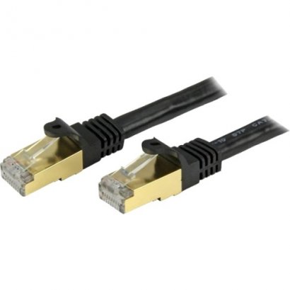 StarTech 3 ft Black Shielded Snagless 10 Gigabit Cat 6a STP Patch Cable C6ASPAT3BK