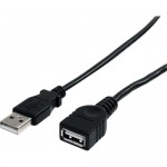 StarTech 3 ft Black USB 2.0 Extension Cable A to A - M/F USBEXTAA3BK