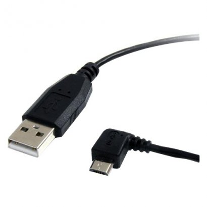 StarTech 3 ft Micro USB Cable - A to Left Angle Micro B UUSBHAUB3LA