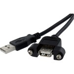 StarTech 3 ft Panel Mount USB Cable A to A - F/M USBPNLAFAM3