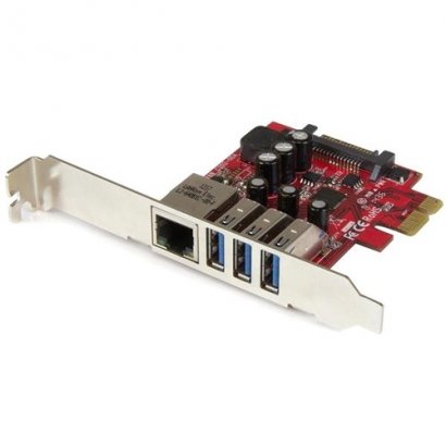 StarTech.com 3 Port PCI Express USB 3.0 Card + Gigabit Ethernet PEXUSB3S3GE