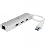StarTech.com 3-Port Portable USB 3.0 Hub plus Gigabit Ethernet ST3300G3UA