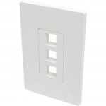 Tripp Lite 3-Port Single-Gang Universal Keystone Wallplate, White N080-103