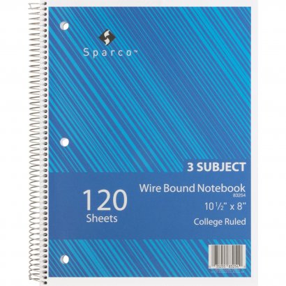 Sparco 3-Subject Quality Wirebound Notebook 83254