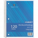 Sparco 3-Subject Quality Wirebound Notebook 83254