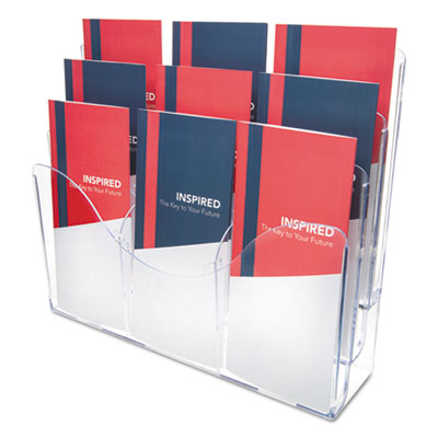 deflecto 3-Tier Document Organizer w/6 Removable Dividers, 14w x 3.5d x 11.5h, Clear DEF47631