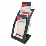 deflecto 3-Tier Literature Holder, Leaflet Size, 6 3/4 x 6 15/16 x 13 4/16, Black DEF693604