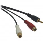 3.5 mm Mini Stereo to 2 RCA Audio Y Splitter Adapter Cable (M/F), 6 in P315-06N