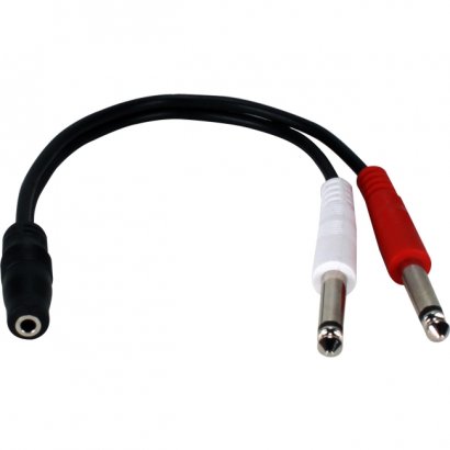 QVS 3.5mm Female to Dual-1/4 TS Male Adaptor Cable CC399TS-Y