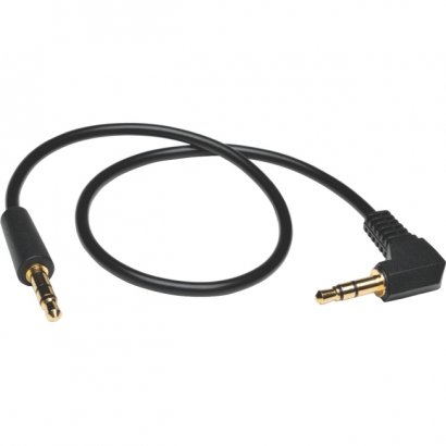 Tripp Lite 3.5mm Mini Stereo Audio Cable with One Right Angle Plug (M/M) 3-ft P312-003-RA