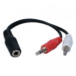 QVS 3.5mm Mini-Stereo Female to Two Male Speaker Adaptor CC400FMY