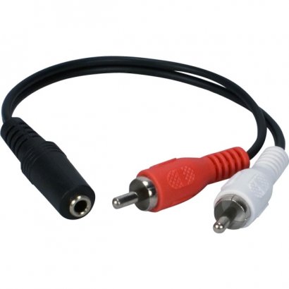 QVS 3.5mm Mini-Stereo Female to Two RCA Male Speaker Adaptor CC399FM