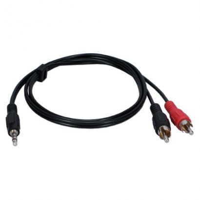 QVS 3.5mm Mini-Stereo Male to Two RCA Male Speaker Cable CC399-03