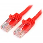 StarTech 30 ft Red Snagless Cat 5e UTP Patch Cable 45PATCH30RD