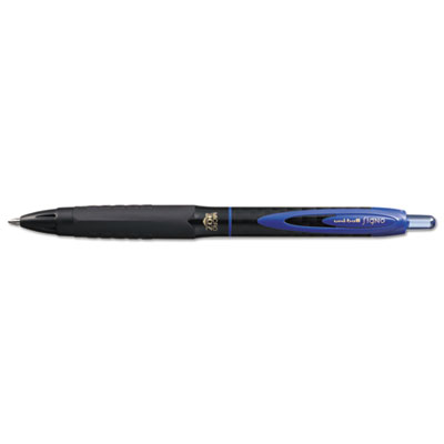 Uni-Ball 307 Retractable Gel Pen, Micro 0.5mm, Blue Ink, Black Barrel, Dozen SAN1947088