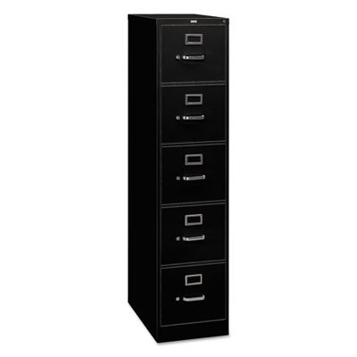 HON 310 Series Five-Drawer, Full-Suspension File, Letter, 26-1/2d, Black HON315PP