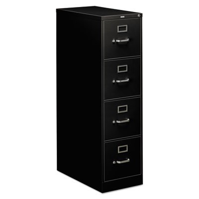 HON 310 Series Four-Drawer, Full-Suspension File, Letter, 26-1/2d, Black HON314PP