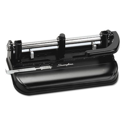 Swingline A7074350E 32-Sheet Lever Handle Two- to Seven-Hole Punch, 9/32" Holes, Black SWI74350