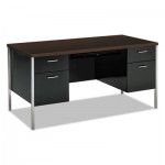 HON34962MOP 34000 Series Double Pedestal Desk, 60w x 30d x 29 1/2h, Mocha/Black HON34962MOP