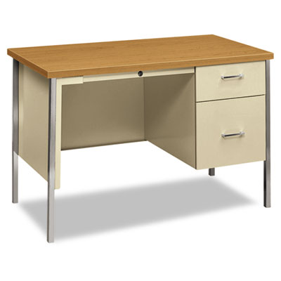 HON H34002R.C.L 34000 Series Right Pedestal Desk, 45.25" x 24" x 29.5", Harvest/Putty HON34002RCL