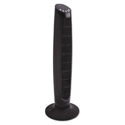 36" 3-Speed Oscillating Tower Fan with Remote Control, Plastic, Black ALEFAN363