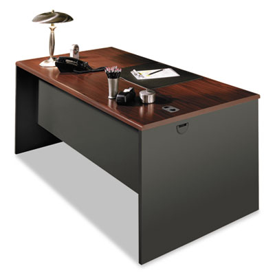 HON H38932.N.S 38000 Series Desk Shell, 60w x 30d x 29-1/2h, Mahogany/Charcoal HON38932NS