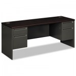 HON 38000 Series Kneespace Credenza, 72w x 24d x 29-1/2h, Mahogany/Charcoal HON38854NS