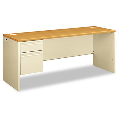 HON 38000 Series Left Pedestal Credenza, 72w x 24d x 29-1/2h, Harvest/Putty HON38855LCL