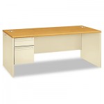 HON 38000 Series Left Pedestal Desk, 72w x 36d x 29-1/2h, Harvest/Putty HON38294LCL