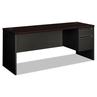 HON 38000 Series Right Pedestal Credenza, 72w x 24d x 29-1/2h, Mahogany/Charcoal HON38856RNS