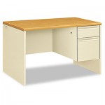 HON 38000 Series Right Pedestal Desk, 48w x 30d x 29-1/2h, Harvest/Putty HON38251CL