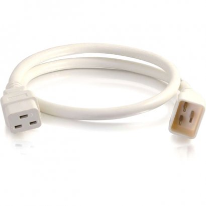 C2G 3ft 12AWG Power Cord (IEC320C20 to IEC320C19) - White 17725