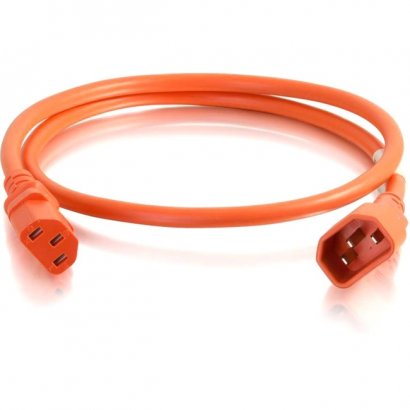 C2G 3ft 14AWG Power Cord (IEC320C14 to IEC320C13) - Orange 17536