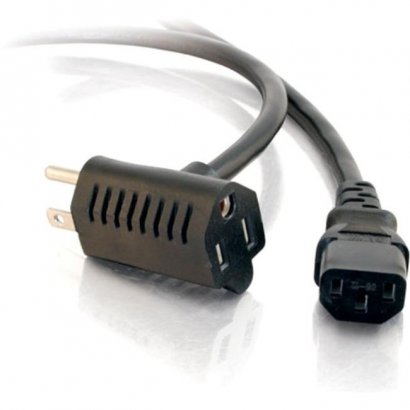 C2G 3ft 16 AWG Universal Power Cord With Extra Outlet 30538