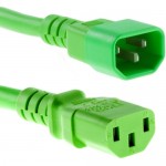 Unirise 3ft Power Cord C13-C14 Green PWRC13C1403FGRN