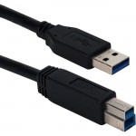 QVS 3ft USB 3.0/3.1 Compliant 5Gbps Type A Male To B Male Black Cable CC2219C-03BK