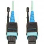 3M MTP / MPO Patch Cable, 24 Fiber, 100GbE Aqua OM3 Plenum N846-03M-24-P