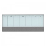 U Brands 3199U00-01 3N1 Magnetic Glass Dry Erase Combo Board, 35 x 14.25, Week View, White Surface and