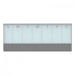 U Brands 3199U00-01 3N1 Magnetic Glass Dry Erase Combo Board, 35 x 14.25, Week View, White Surface and