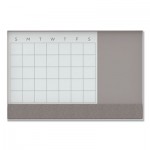 U Brands 3198U00-01 3N1 Magnetic Glass Dry Erase Combo Board, 48 x 36, Month View, White Surface and Frame