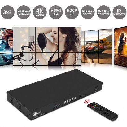 SIIG 3x3 4K Video Wall Processor with USB-C/DP/VGA/HDMI In CE-H26F11-S1