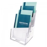 deflecto 4-Compartment DocuHolder, Booklet Size, 6.88w x 6.25d x 10h, Clear DEF77901