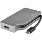 StarTech.com 4-in-1 USB-C Multiport Video Adapter - Aluminum - 4K 30Hz - Space Gray CDPVDHDMDPSG