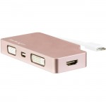 StarTech.com 4-in-1 USB-C Multiport Video Adapter - Aluminum - 4K 30Hz - Rose Gold CDPVDHDMDPRG