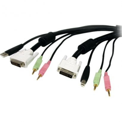 StarTech 4-in-1 USB DVI KVM Cable with Audio and Microphone USBDVI4N1A6