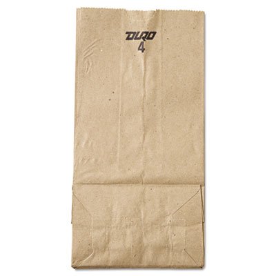 18404 #4 Paper Grocery Bag, 30lb Kraft, Standard 5 x 3 1/3 x 9 3/4, 500 bags BAGGK4500